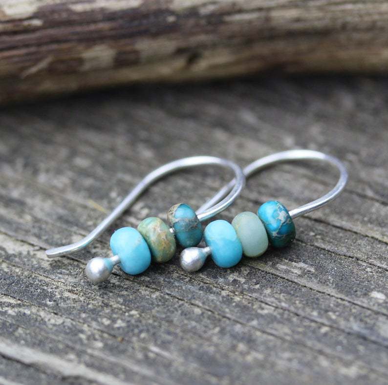 Boucles d'oreilles en perles turquoise