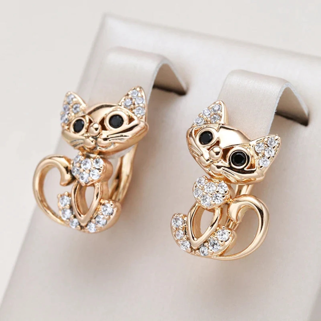 Boucles d'oreilles élégantes en zirconium Kitty