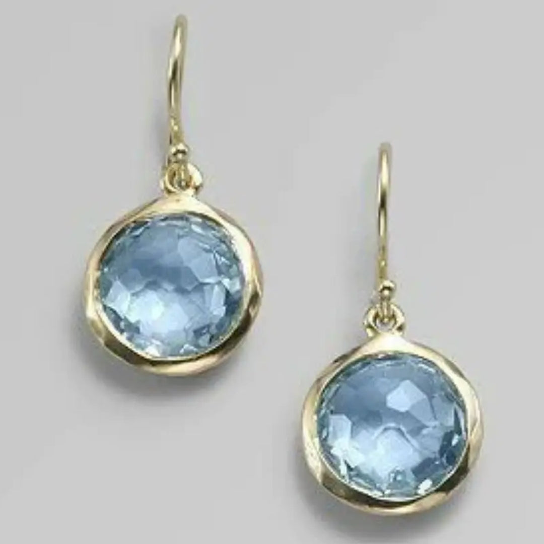 Boucles d'oreilles en cristal inlay bleu vintage