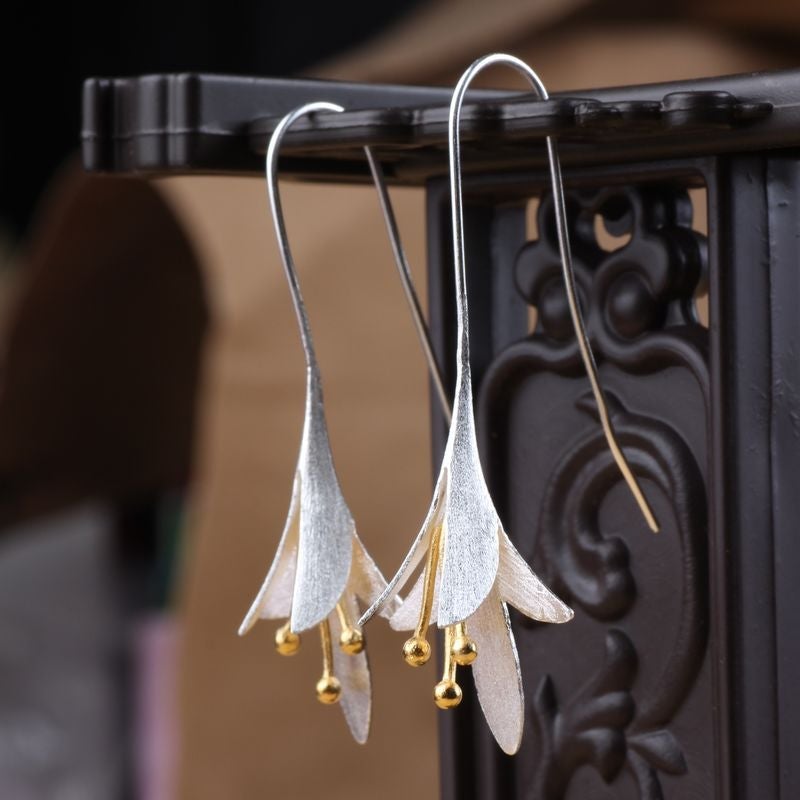 Boucles d'oreilles Fleur Argentée