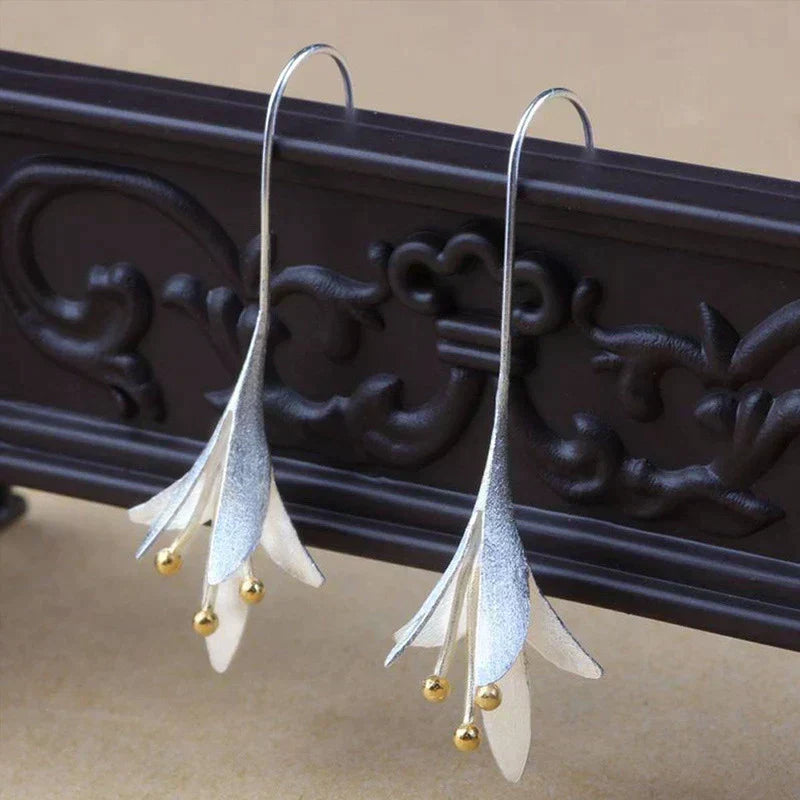 Boucles d'oreilles Fleur Argentée