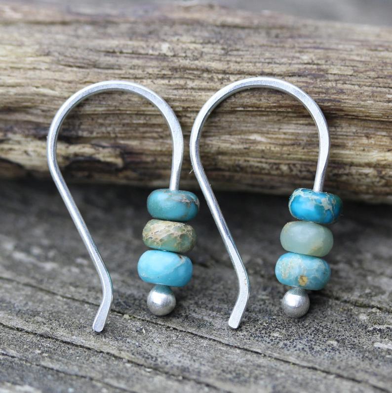 Boucles d'oreilles en perles turquoise