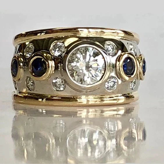 Bague en Zirconia Incrustée d'Or Vintage