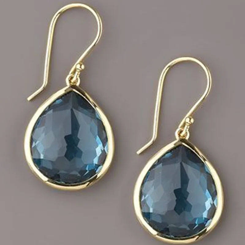 Boucles d'oreilles vintage en cristal bleu